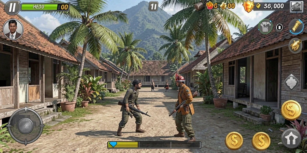 Momen kemenangan yang menghentak dengan efek suara yang mendalam.